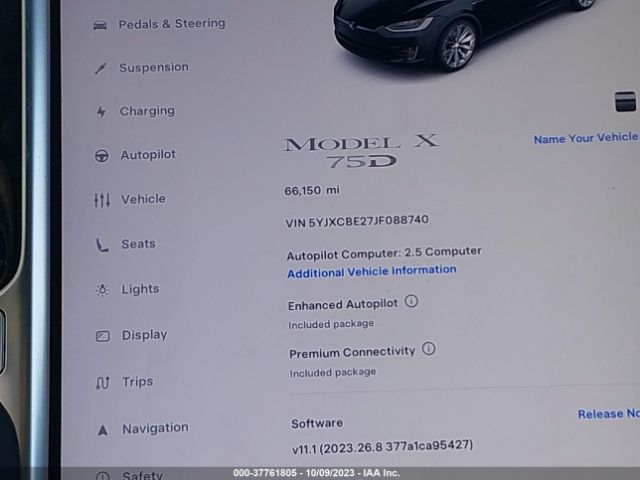 5YJXCBE27JF088740 Tesla Model X 75d/100d/p100d