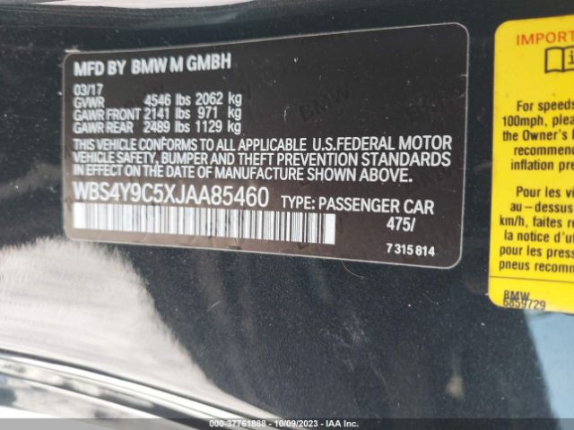 WBS4Y9C5XJAA85460 BMW M4