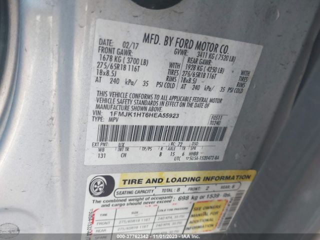 1FMJK1HT6HEA55923 Ford Expedition El Xlt/king Ranch
