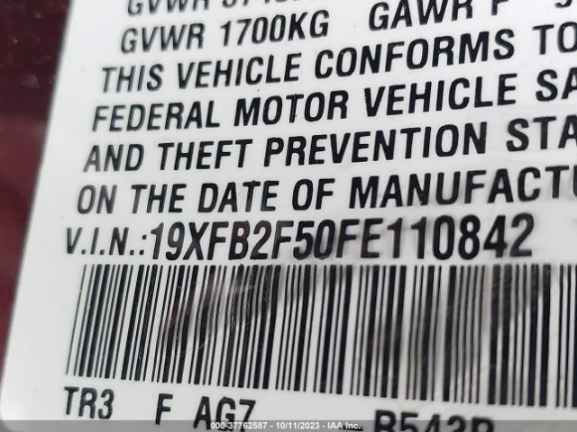 19XFB2F50FE110842 Honda Civic Sedan Lx