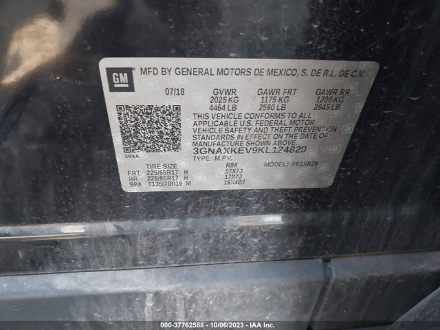 Chevrolet EQUINOX LT 2019 3GNAXKEV9KL124829 Image 9
