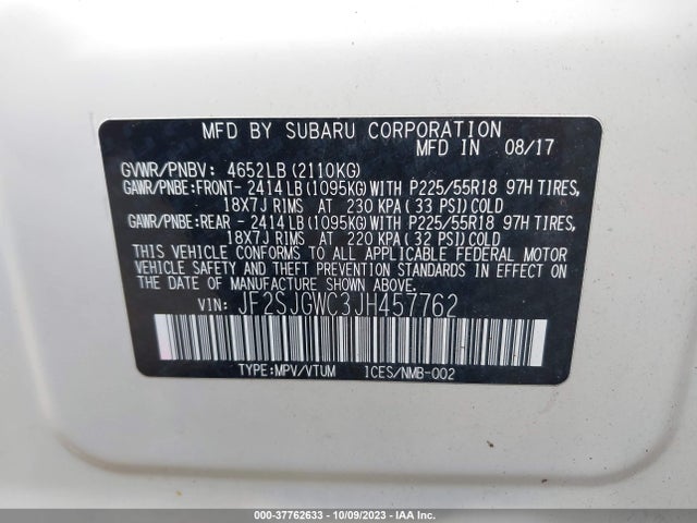 Subaru Forester 2.0xt Touring 2018 JF2SJGWC3JH457762 Image 9