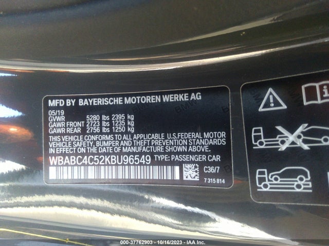 2019 BMW 8 Series, VIN: WBABC4C52KBU96549