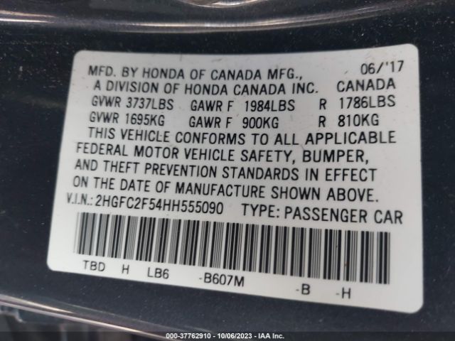 2HGFC2F54HH555090 Honda Civic Sedan Lx