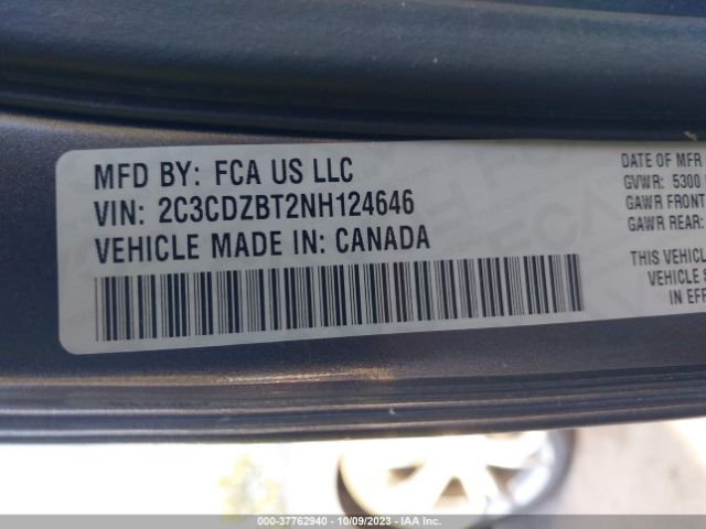 2C3CDZBT2NH124646 Dodge Challenger R/t