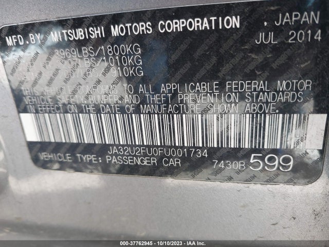 JA32U2FU0FU001734 Mitsubishi LANCER ES