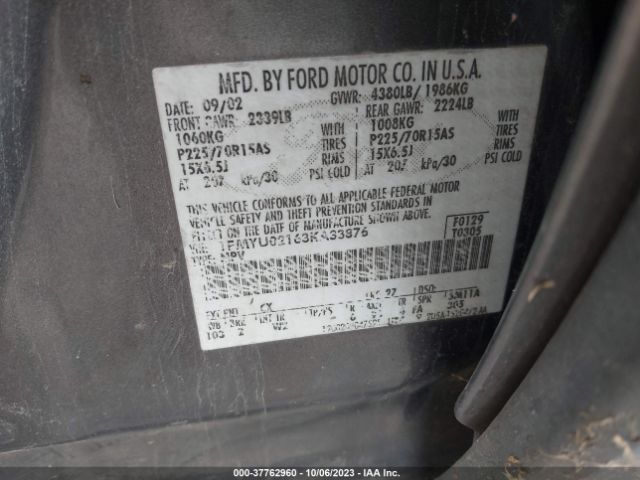2003 FORD ESCAPE 1FMYU02163KA33876 Photo 8