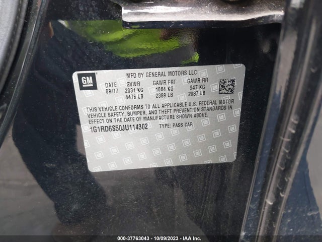 Chevrolet Volt Premier 2018 1G1RD6S50JU114302 Image 9