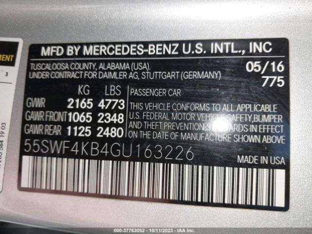 55SWF4KB4GU163226 Mercedes-Benz C-class C 300