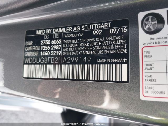 WDDUG8FB2HA299149 Mercedes-Benz S-class S 550