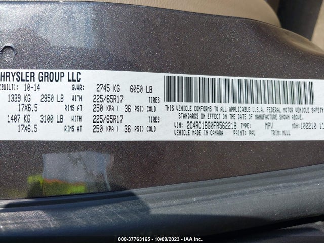 2C4RC1BG0FR562218 Chrysler Town & Country Touring