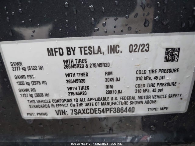 7SAXCDE54PF386440 Tesla Model X Standard Range/dual Motor All-wheel Drive
