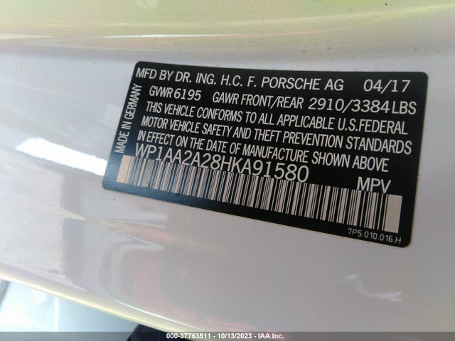 2017 PORSCHE CAYENNE WP1AA2A28HKA91580 Photo 8