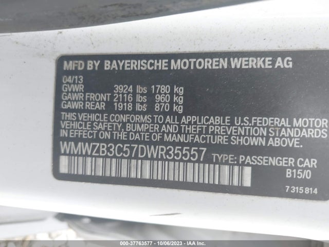 2013 MINI COOPER COUNTRYMAN VIN: WMWZB3C57DWR35557