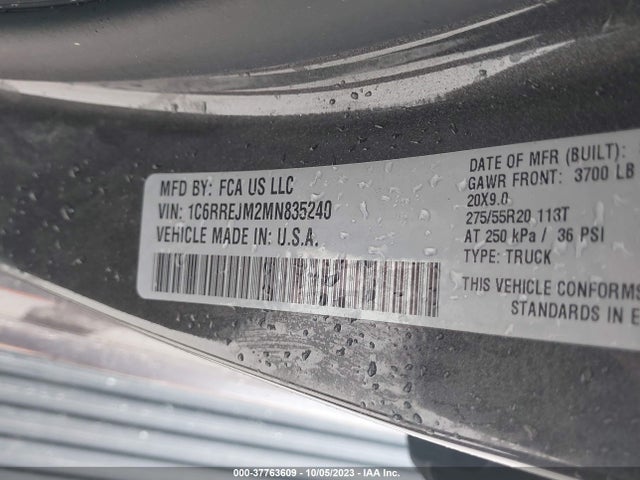 1C6RREJM2MN835240 RAM 1500 Laramie