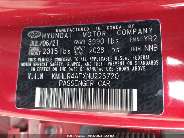 2022 HYUNDAI ELANTRA N LINE VIN: KMHLR4AFXNU226720