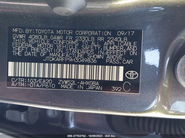 Toyota Prius Prime Plus/premium/advanced 2017 JTDKARFP9H3049836 Image 9