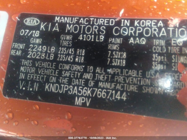 Aukcja sprzedaży 2019 Kia Soul +, vin: KNDJP3A56K7667144, numer aukcji: 37763778