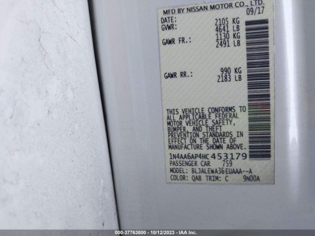 1N4AA6AP4HC453179 Nissan Maxima 3.5 Sl