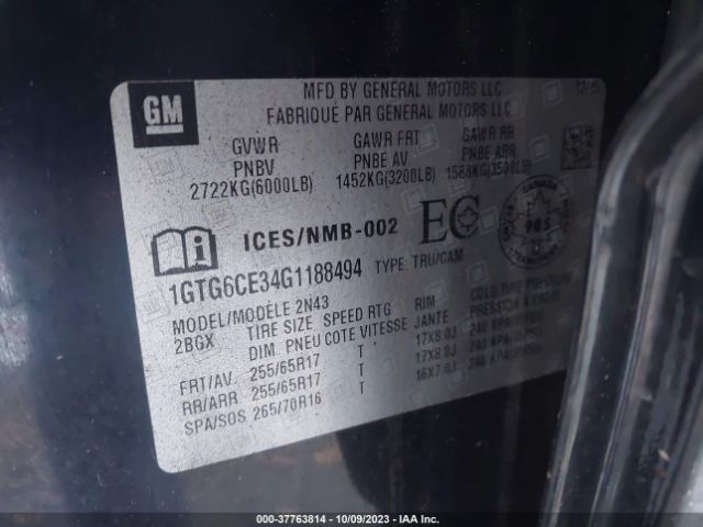 1GTG6CE34G1188494 GMC Canyon 4wd Sle