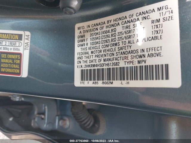 Honda CR-V EX 2015 2HKRM4H50FH612682 Image 9