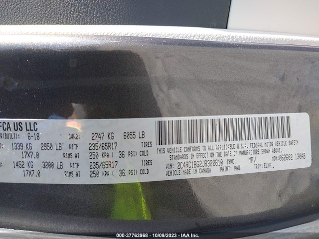 2C4RC1BG2JR322810 Chrysler Pacifica Touring L