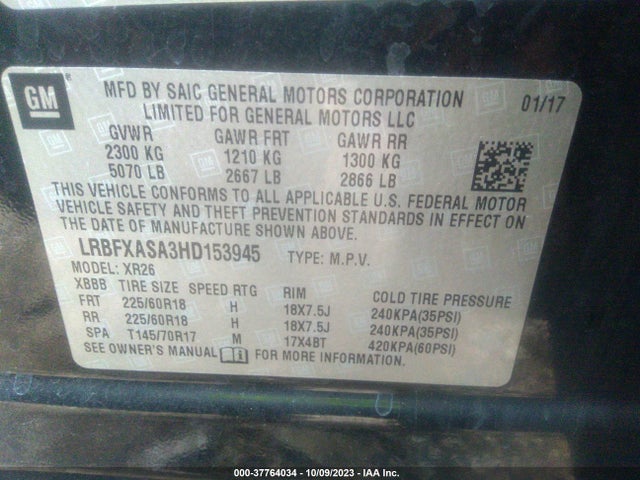 LRBFXASA3HD153945 Buick Envision Preferred