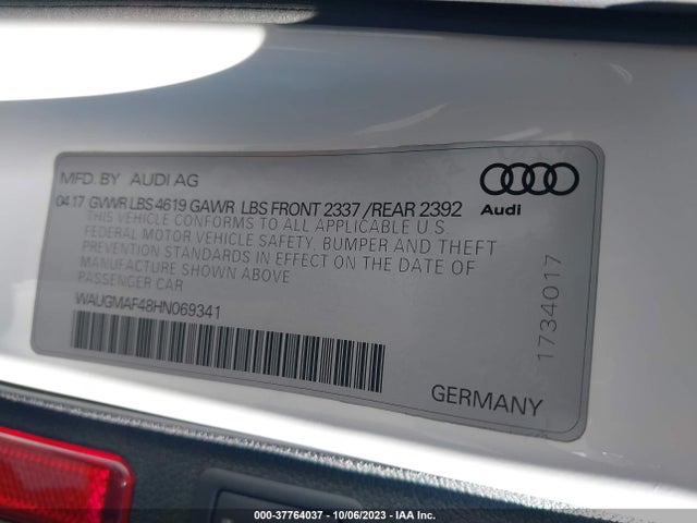 WAUGMAF48HN069341 Audi A4 Ultra Premium