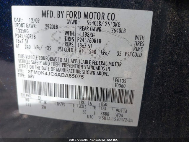 2010 FORD EDGE 2FMDK4JC4ABA85075 Photo 8