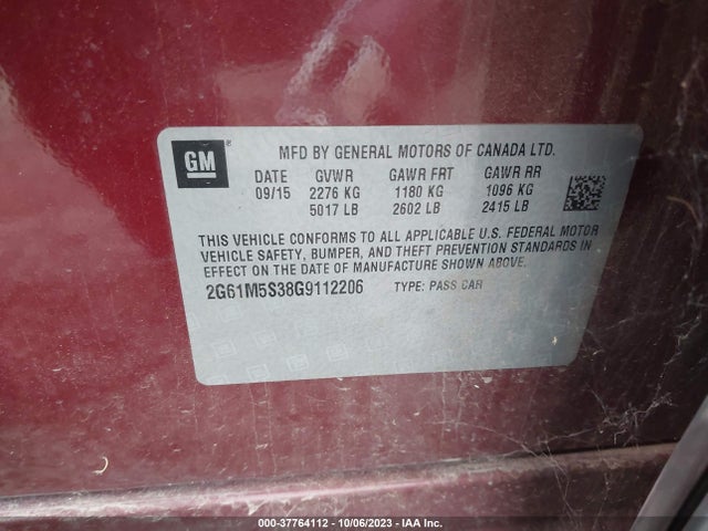 2G61M5S38G9112206 Cadillac Xts Luxury Collection