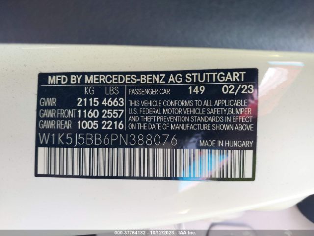 W1K5J5BB6PN388076 Mercedes-Benz Cla Amg Cla 35