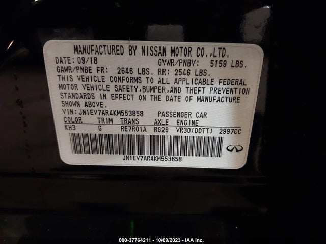 JN1EV7AR4KM553858 Infiniti Q50 3.0t Luxe