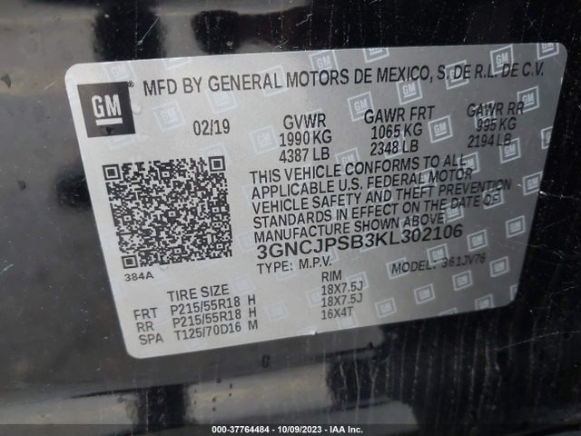 Chevrolet Trax Lt 2019 3GNCJPSB3KL302106 Image 9