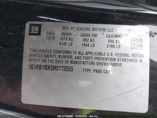 Chevrolet Camaro 1lt 2017 1G1FB1RX5H0172555 Image 9