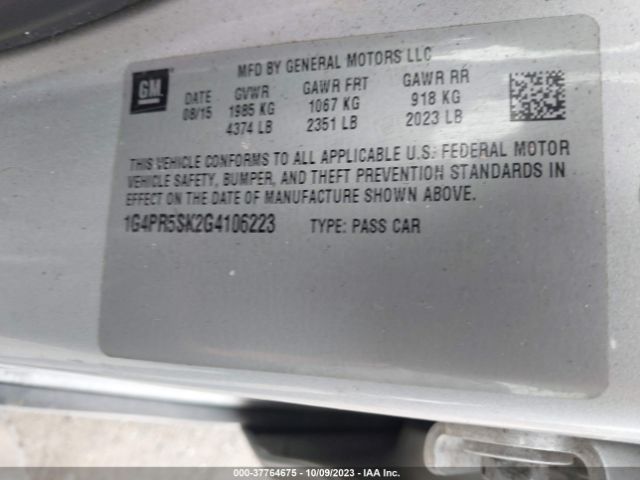 1G4PR5SK2G4106223 Buick Verano Convenience Group