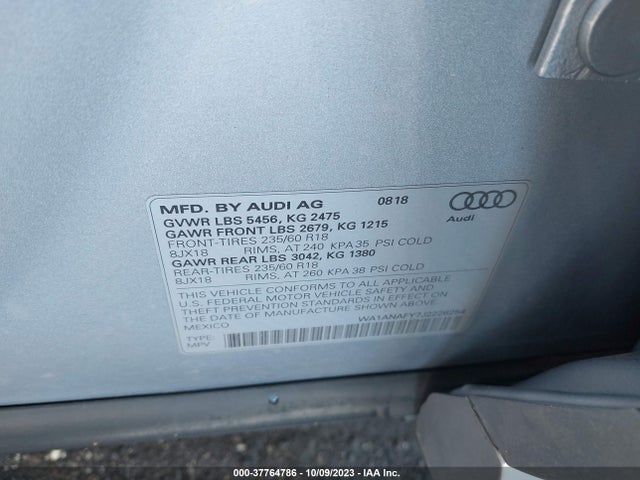 WA1ANAFY7J2226254 Audi Q5 Premium/tech Premium