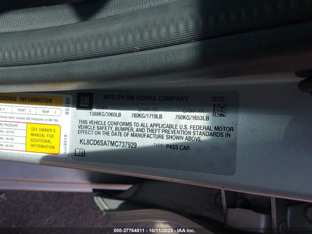 Chevrolet SPARK 1LT 2021 KL8CD6SA7MC737929 Image 9