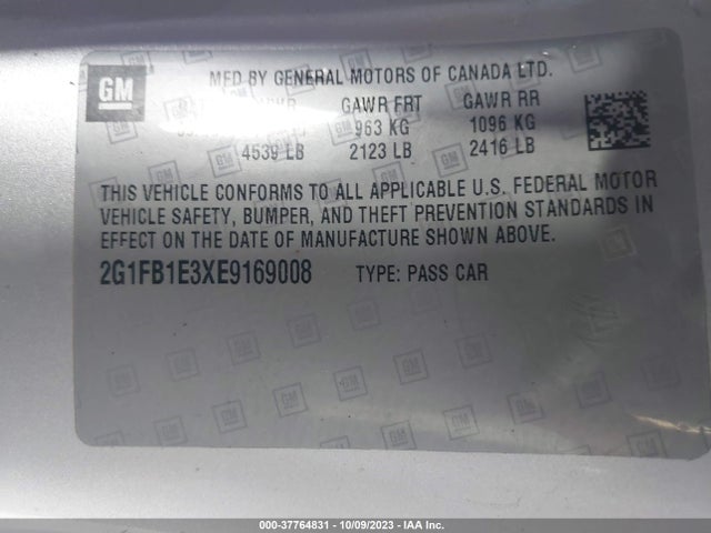 Chevrolet Camaro 1lt 2014 2G1FB1E3XE9169008 Image 9