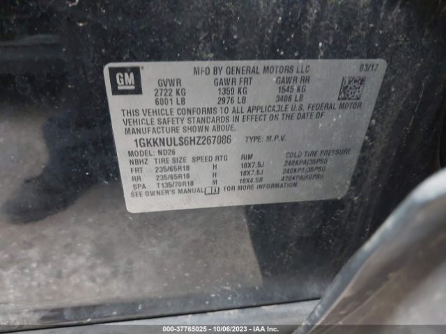 1GKKNULS6HZ267086 GMC ACADIA SLT