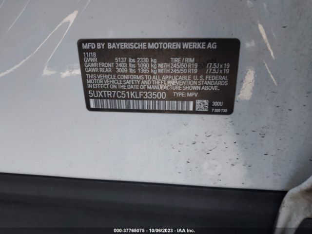5UXTR7C51KLF33500 BMW X3 Sdrive30i