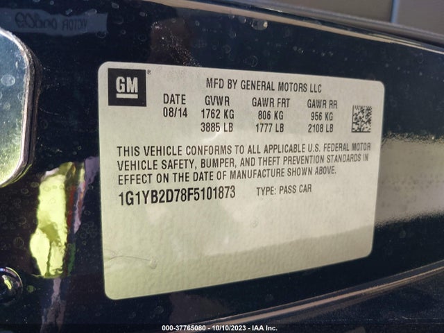 Chevrolet Corvette 1lt 2015 1G1YB2D78F5101873 Image 9