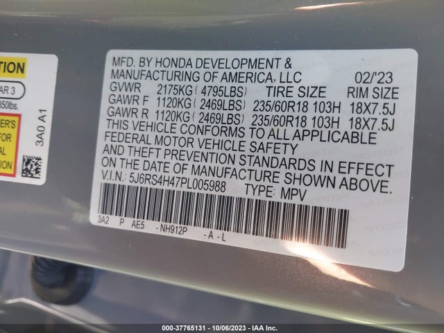 Honda Cr-v Ex Awd 2023 5J6RS4H47PL005988 Image 9