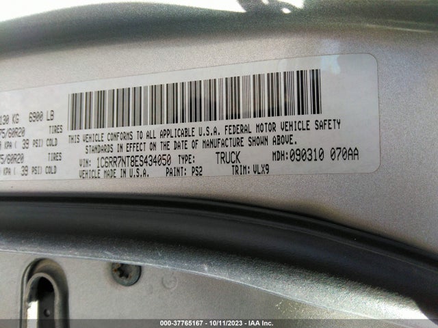 RAM 1500 Laramie 2014 1C6RR7NT8ES434050 Image 9
