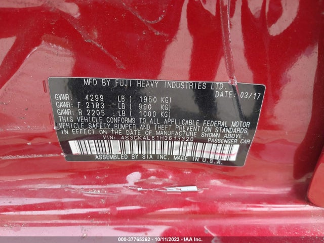 4S3GKAL61H3613320 Subaru Impreza Sport