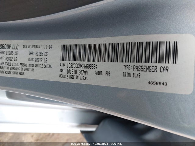 Chrysler 200 C 2015 1C3CCCCBXFN609664 Image 9