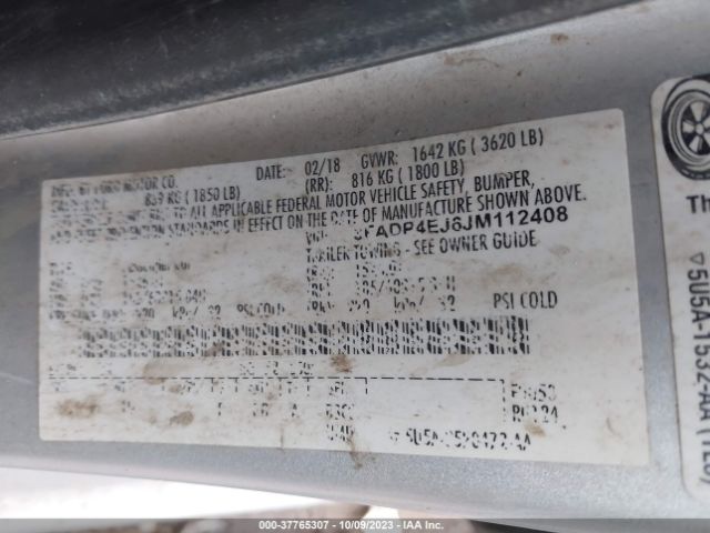 3FADP4EJ6JM112408 Ford FIESTA SE