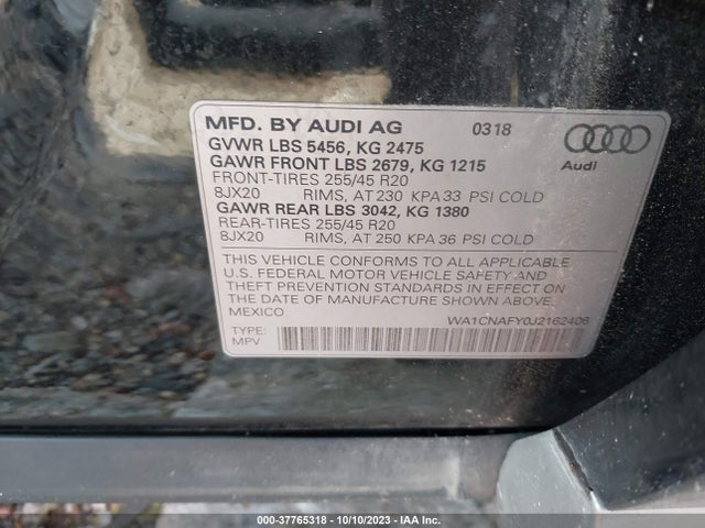 WA1CNAFY0J2162406 Audi Q5 Prestige/tech Prestige
