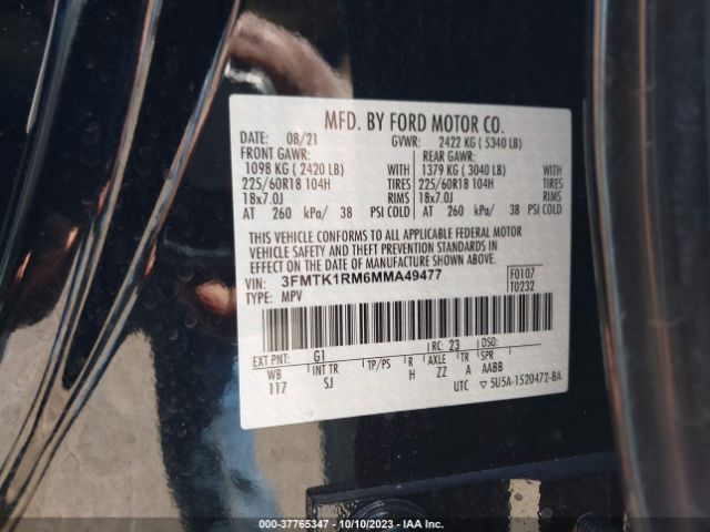 3FMTK1RM6MMA49477 Ford Mustang Mach-e Select