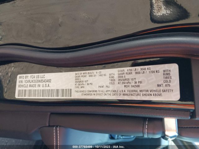 1C4RJKDG6N8543482 Jeep Grand Cherokee L Overland