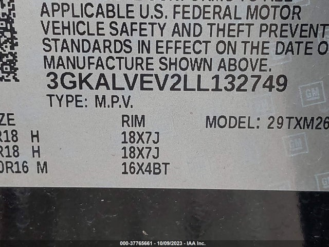 2020 GMC TERRAIN SLT VIN: 3GKALVEV2LL132749